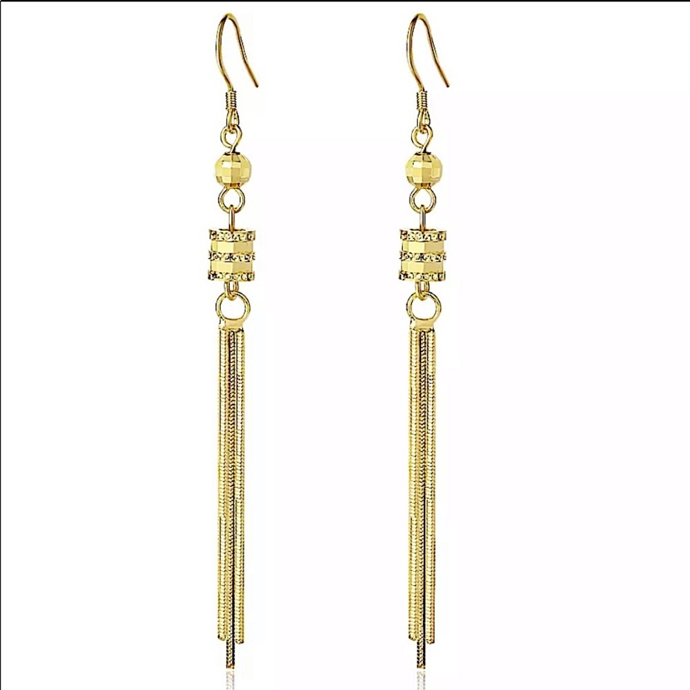 Gold 18K GP Tassel Earrings